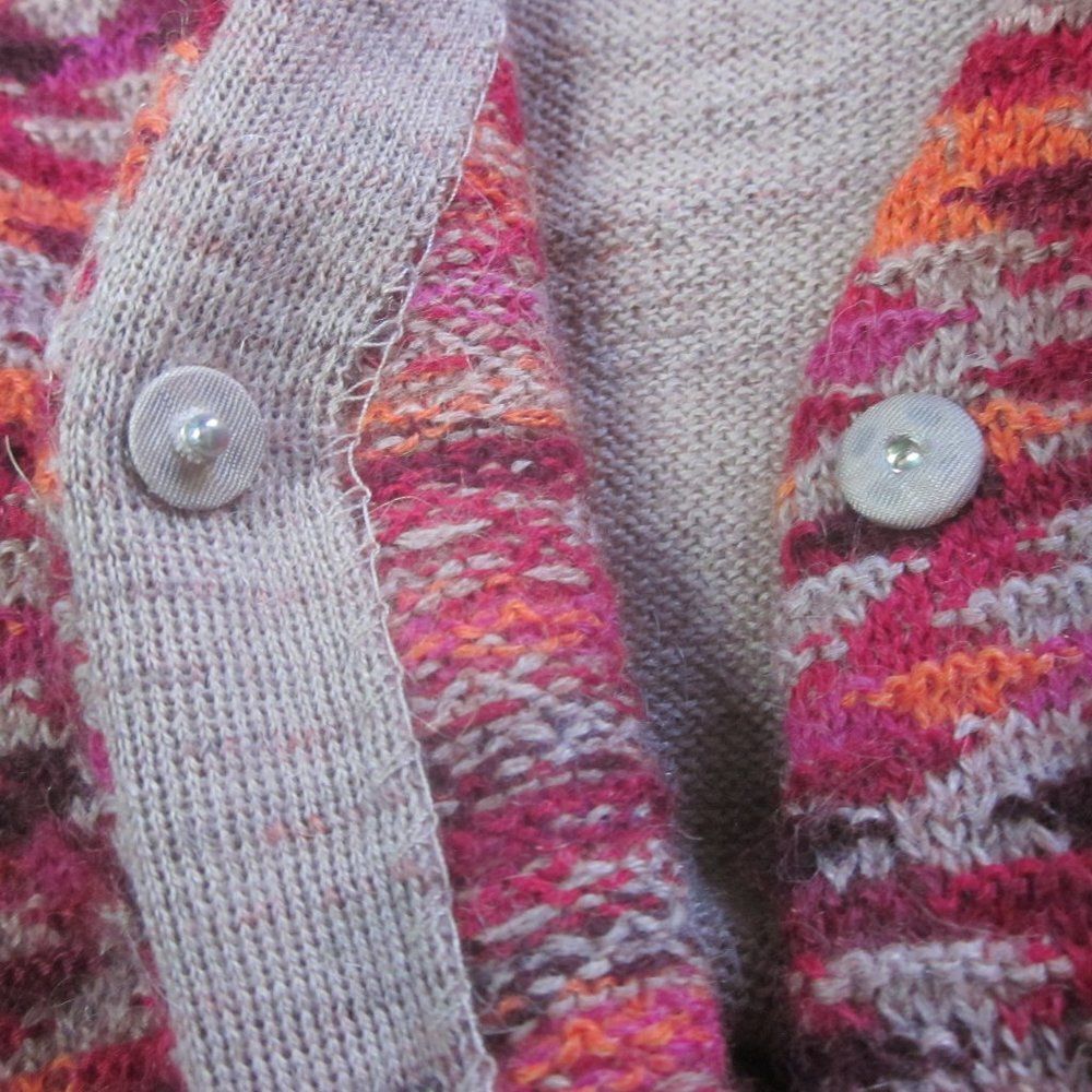 Kuna Baby Alpaca Knit Cardigan Size S Handknit Peru 34" Bust Snap Front Sweater — image 2 of 8